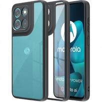 Case for Motorola Moto G57 Power, Fusion Hybrid, transparent with black frame