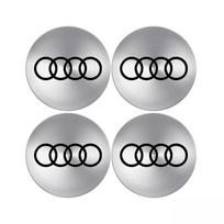 4 VNT. 56/60/65 mm Audi ratlankių dangteliai Automobilio rato centro dangtelis Emblema Ženklelis Lipdukas Dekoravimo Aksesuarai Audi A1 A2 A3 S3 S6 Q3 Q5 Q7 56MM Sticker gray