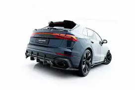 Maxton Design Prepreg Carbon Fiber Rear Splitter (with vertical bars) Audi RSQ8 Mk1 Facelift CF-AU-RSQ8-1F-RD1+RD2-245-P