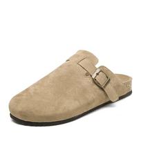 Shevalues Klasikiniai kamštiniai klumpės šlepetės Moterims Vyrams Minkštas padelis Suede Sandalai su arkos atrama Madingos paplūdimio šlepetės Namų Vyriški mulai 43 beige