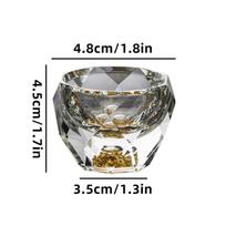 Kristaliniai šotai, briaunotas dizainas, skirti viskiui, juodajai arbatai, dvigubo dugno stiklas, inkrustuotas aukso folija arba turkiu, gėrimų indas, 1 vnt., 50 ml 50ml gray