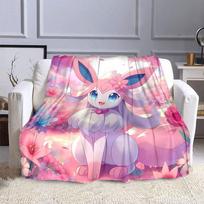 Pokemon Mielas Sylveon Eevee Rožinis Spausdintas Antklodė Suaugusiems Vaikams Šiltos Antklodės Namams Kelionėms Minkštas ir Patogus Antklodė 75x90cm pink