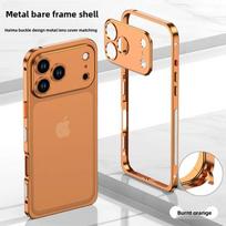 Originalios telefono spalvos aliuminio lydinio rėmo telefono dėklas, skirtas „iPhone 17 Pro Max“, „17 Air“, „17 Pro“, metalinis, su šilumos išsklaidymu, atsparus smūgiams dangtelis iPhone17 Pro Max beige