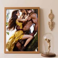 Disney diamond painting full drill 5D Tarzan & Jane diamond art home decoration creative handicrafts Round 20x30cm black