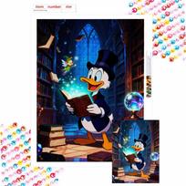 Disney Diamond Painting DIY Magic Book Art Painting Set for Home Office Decoration Handmade Gifts Round 20x30cm blue