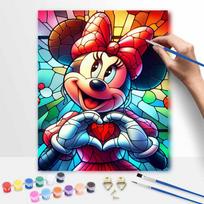 Disney Stained Glass Minnie Mouse Oil Art Painting Kit Home Wall Decor Handmade Gift For Room Bedroom Wall Art Decor DIY Crafts 50x70cm