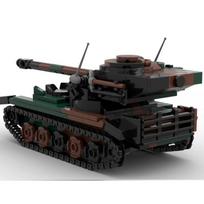 Hot AMX-13 Light Tank Model Military DIY Assemble Bricks Building Blocks Educational Toys Military Action Model Birthday Gifts black