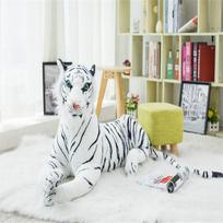 30-90cm Gyvybingi Tigro Leopardų Pliušiniai Žaislai Minkšti Laukinių Gyvūnų Imitacijos Baltasis Tigras Jaguaras Lėlė Vaikams Vaikams Gimtadienio Dovanos 40CM beige