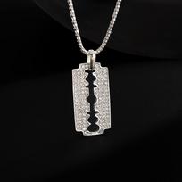Hip Hop HOPHIP Jewelry Razor Blade Pendant Necklace 50cm(Necklace Size) brown