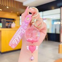 Smėlio Pilies Buteliukas Plaukiojantis Aliejus Skystis Raktų Pakabukas Animacinis Akrilinis Plaukiojantis Raktų Pakabukas Moterims rožinė