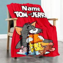 Warner Bros. Works (80) Personalized Text Blanket Gift Customizable Blanket Warmthful Decor for Chair Seaside Nap Office Four Seasons Multipurpose 80cmx120cm gray