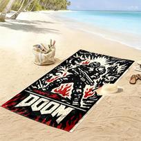 DOOM The Dark Ages Print Beach Towel, Large Soft Quick Dry Towel for Beach Camping Swimming 80cmx160cm(31x63inch) white