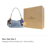 COACH Teri Denim With Leather And Calfskin Shoulder Bag Medium Women's Light Indigo CDY76-IMNIM One Size 2 beige