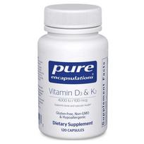Pure Encapsulations Vitamin D3 4000IU & K2 100mcg Capsules 1 pcs 120 Tablets