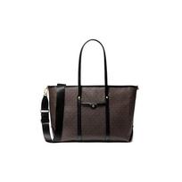 MICHAEL KORS shoulder bag Beck old flower printed retro large-capacity color-blocking commuting canvas handbag crossbody large size women's black black