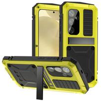 IP54 atsparus vandeniui, tvirtas metalinis telefono dėklas, skirtas Samsung S26 S25 Edge S24 S23 S22 S21 S20 Plus S26 Ultra, smūgiams atsparus šarvuotas dangtelis For Samsung S26 geltona