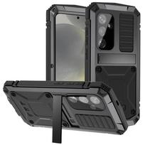 IP54 atsparus vandeniui, tvirtas metalinis telefono dėklas, skirtas Samsung S26 S25 Edge S24 S23 S22 S21 S20 Plus S26 Ultra, smūgiams atsparus šarvuotas dangtelis For Samsung S26 Plus juoda