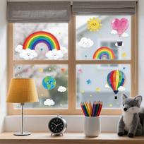 1set Waterproof PVC Colored Laser Stained Window Film Static Stickers Rainbow Prism Electrostatic Window Decals Rainbow 300x1200mm beige