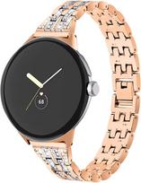 Metalinė apyrankė Google Pixel Watch 4 (3 x 41mm) / Laikrodis 2 (1 x 1 mm), Krištolinė juosta rožinio aukso spalvos