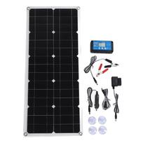 100W Monocrystalline Solar Panel Kit with Solar Charge Controller Energy Storage OBD Charging for black