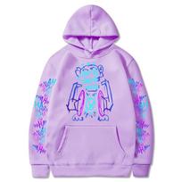 Arcane Jinx Hoodies Karštas Anime Beždžionės Grafiti Megztinis Unisex Dvi Pusės Street Sportinė Apranga Harajuku Grunge Estetika Megztiniai 3XL violetinė