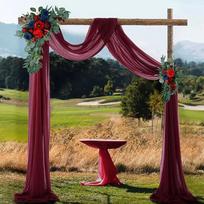 Vestuvių arkos drapiravimo audinys permatomas arkos drapiravimas bordo šifonas lauko užuolaida fonas vestuvių ceremonijai vakarėliui lubų dekoras 75x300cm black