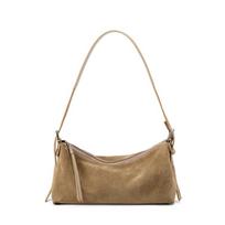 Platus Peties Diržas Universalus Odinis Karvės Odos Crossbody Krepšys, Matinis Suede, Madingas Kasdieniam Nešiojimui, Aukštos Kokybės Pojūtis, Lengvo Prabangos Peties Krepšys chaki