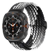 For Samsung Galaxy Watch 7 Ultra Band 47mm accessories Adjustable Braided Solo Loop Nylon bracelet Galaxy watch Ultra Strap 47mm Galaxy watch 7 Ultra gray