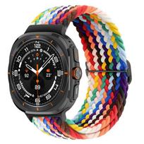 For Samsung Galaxy Watch 7 Ultra Band 47mm accessories Adjustable Braided Solo Loop Nylon bracelet Galaxy watch Ultra Strap 47mm Galaxy watch 7 Ultra gray