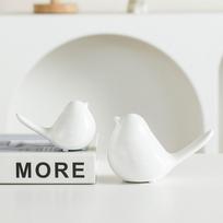 Šiaurietiško stiliaus paukščių keraminės figūrėlės Moderni gyvūno statulėlė Ornamentai Nauja paukščio skulptūra Namų dekoras Chubby White Set