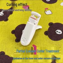 Xuebei'er Cat Paw Eyelash Curler: Wide-Angle, Long-Lasting, Borderless Curl Tool with Sunflower Design. Local Ivory White AL4105 white