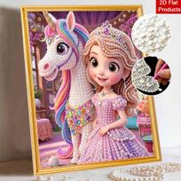 Disney princess unicorn pearl painting handmade diy pearl art painting simple living room hanging painting decoration 30x40 gray