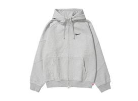 HF9633-063 Supreme Nike Zip Up Hooded Sweatshirt Heather Grey S white