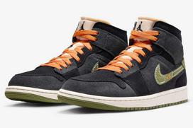FD6817-003 Nike Air Jordan 1 Mid SE Craft Anthracite Light Olive (Men's) 14 black