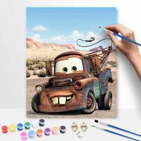 Disney Mater Cars Oil Painting Kit Wall Art Home Decor Gift 30x40cm gray