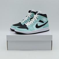 BQ6472-300 Nike Air Jordan 1 Mid  Aqua Blue  (Women's) 6.5 gray