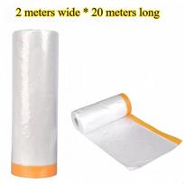 20M Masking Film with Adhesive Tape Easy to Apply Furniture Dust Cover for Car Painting DIY Home Decoration Projects 2MX20M white