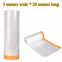 20M Masking Film with Adhesive Tape Easy to Apply Furniture Dust Cover for Car Painting DIY Home Decoration Projects 3MX20M