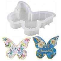 Large 20cm Butterfly Silicone Molds for Epoxy Resin Crafts 3D Bookends and Decorative Ornaments Mould Silicone Texture 1 white
