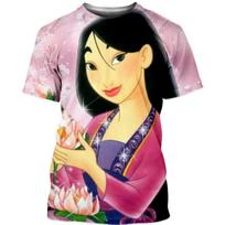 Nauji Disney marškinėliai Mulan Animacinis Anime 3D spaudinys Streetwear Vyrams Moterims Laisvalaikio Mada Per dydį marškinėliai Vaikams Berniukams Mergaitėms T-shirt Viršutiniai drabužiai 8XL black