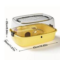 Extra Large Full View Hamster Cage - Transparent Double Layer Villa Breathable Large Space Nesting Box for Silk Bears & Hamsters