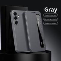 Su dėžute Išmanus Atverčiamas Odinis Dangtelis Šoniniu Langeliu Samsung Galaxy A57/37/17 A56/36/16 A55 Su Ekrano Apsauga Originalus Laisvų Rankų Atsakymas Apsauginis Dangtelis Galaxy A16&With Box