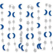 4-Meter Ramadan Crescent Moon Ornament Papercut Ornament Party Decorations Feature Wall Arrangement Eid Decorations 4m white
