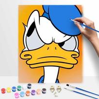 Disney angry Donald Duck digital oil painting diy handpainted coloring painting home decoration, canvas wall art for living room decor 50x70cm yellow