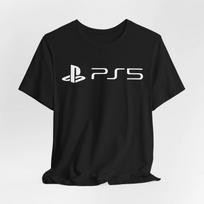 Men's and Women's T-shirts PlayStation PS5 Logo Graphic M black