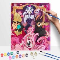 Disney digital oil painting art painting kit manual diy painting for home decorations Emperor Kuzco Yzma Llama art print 20x30cm black