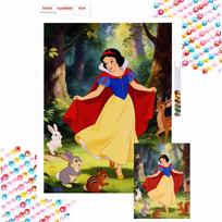 Disney Snow White diamond painting full diamond art kit handmade diy home decoration gift Round 20x30cm black