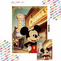 Disney Mickey Mouse diamond painting mosaic art kit 5D handmade diy gift home decoration Round 20x30cm black