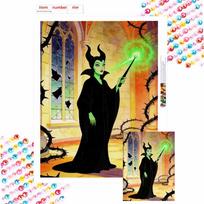 Disney Maleficent Diamond Painting Art Mosaic Kit Handmade diy5D Home Decor Gift Round 20x30cm black