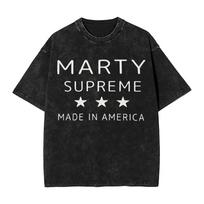 Marty Supreme Filmo Vintažiniai skalbti marškinėliai vyrams moterims 100% medvilnės linksmi marškinėliai apvalia apykakle trumpomis rankovėmis drabužiai L black